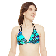 Load image into Gallery viewer, Mermaid Blues Triangle Bikini Top