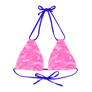 Pink Saltwater Camo Triangle Bikini Top