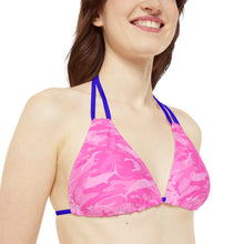 Load image into Gallery viewer, Pink Saltwater Camo Triangle Bikini Top