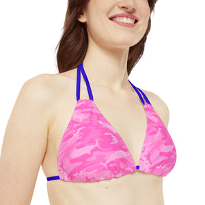 Pink Saltwater Camo Triangle Bikini Top