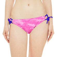 Load image into Gallery viewer, Pink Saltwater Camo Tie Side Bikini Bottom