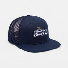 Load image into Gallery viewer, Redfish Born to Chase Fin Embroidery Flat-Brim Mesh Cap
