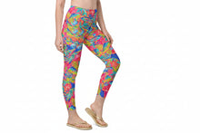 Load image into Gallery viewer, Bright tropical sailfish, mahi leggings perfect for women that fish