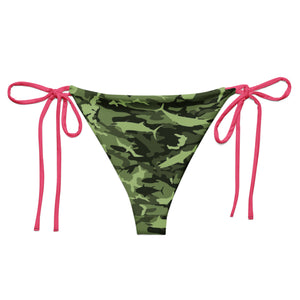 Green Saltwater Camo recycled string bikini bottom