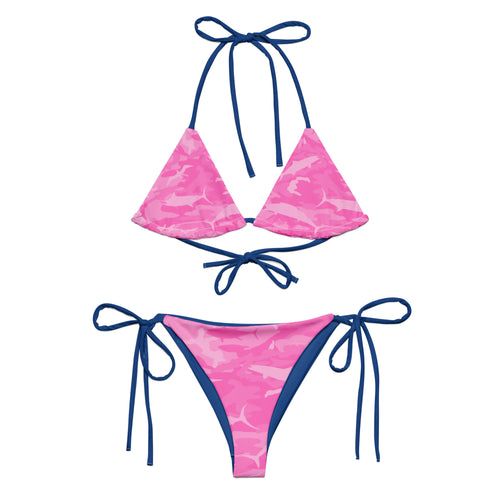 Pink Saltwater Camo recycled string bikini