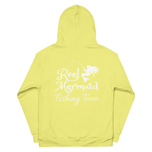 Yellow Reel Mermaid Fishing team Unisex Hoodie