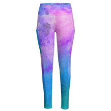 Load image into Gallery viewer, Reel Mermaid Cotton Candy High-Waisted Leggings With Side Pockets XS to Plus 6XL