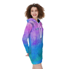 Load image into Gallery viewer, Reel Mermaid Cotton Candy Women&#39;s Hoodie Dress