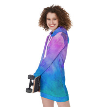 Load image into Gallery viewer, Reel Mermaid Cotton Candy Women&#39;s Hoodie Dress
