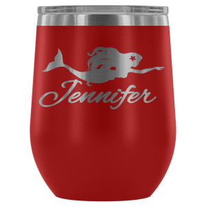 Custom Mermaid Wine Tumbler - Island Mermaid Tribe