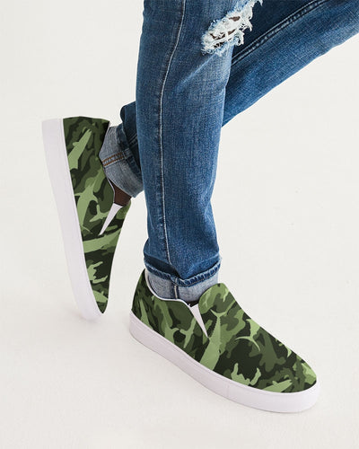 Green Saltwater Camo Men's Slip-On Canvas Shoe