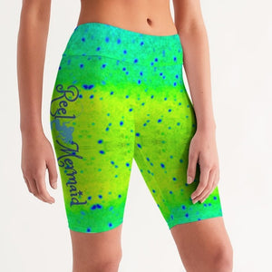 Mahi Print Women's Reel Mermaid Mid-Rise Bike Shorts