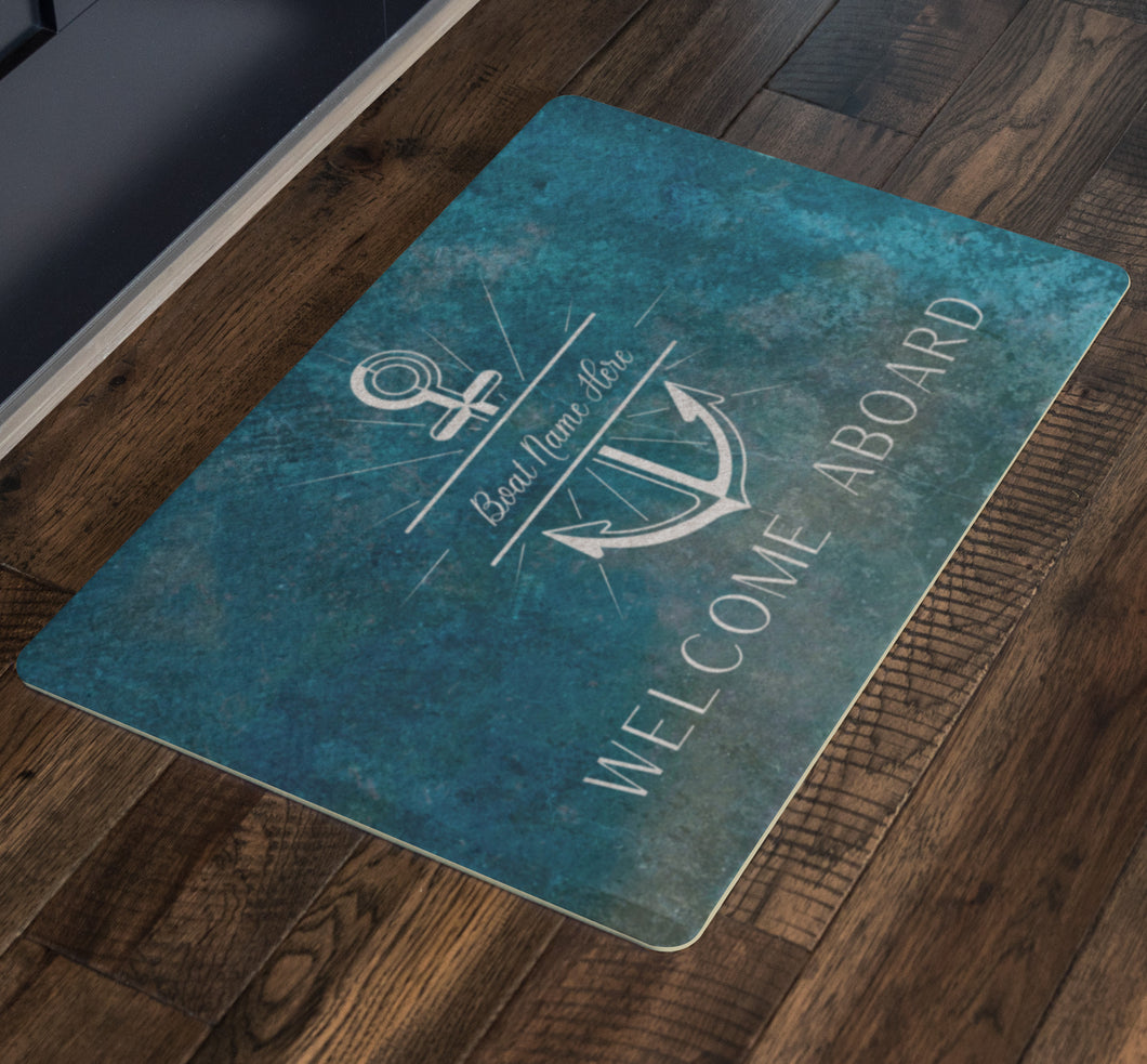 Personalize Anchor Door Mat  26”x18 | Nautical Rug