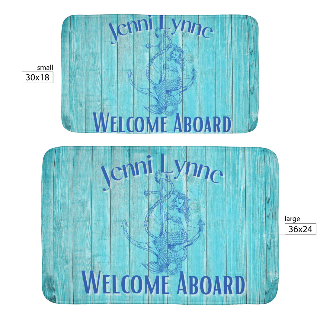 Personalized Mermaid Boat Mat | Custom Boat Rug