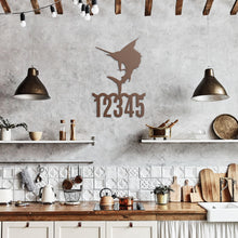 Load image into Gallery viewer, Sailfish  Metal House Numbers, Address Sign, House Number Plaque, Metal Address Numbers, Fish Sign, Front Porch Decor, Porch Signs, Metal Signs