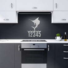 Load image into Gallery viewer, Sailfish  Metal House Numbers, Address Sign, House Number Plaque, Metal Address Numbers, Fish Sign, Front Porch Decor, Porch Signs, Metal Signs