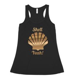 Shell Yeah Gold Metallic Tank Top
