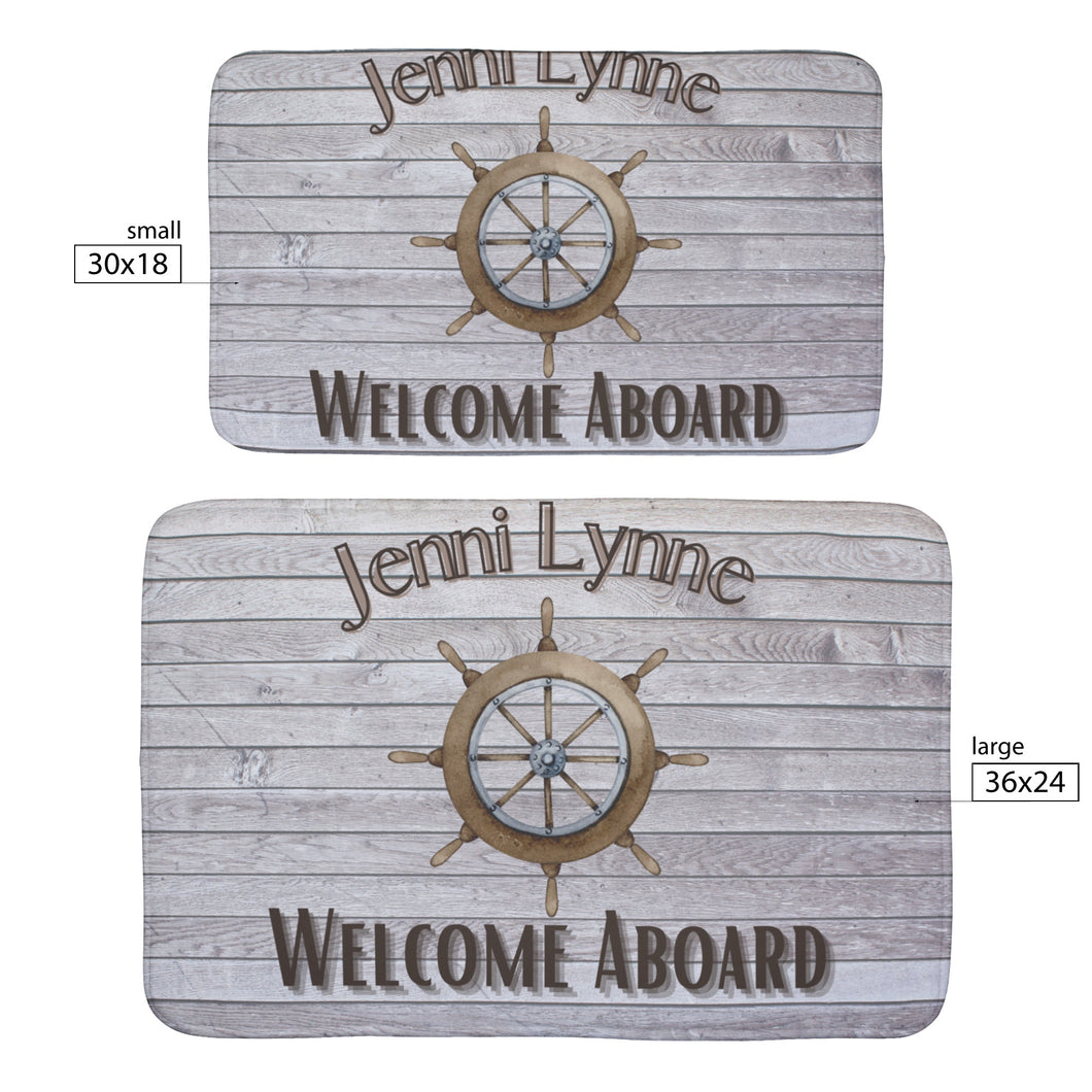 Welcome Aboard Nautical Mat for Boat