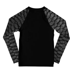 Fin Stalkers Grey Fish Scale Kids Rash Guard