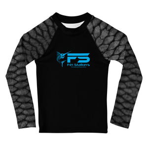 Fin Stalkers Grey Fish Scale Kids Rash Guard