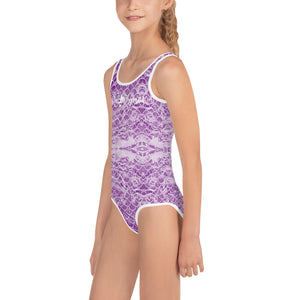 Mermaid Purple All-Over Print Kids Swimsuit