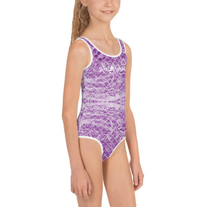 Mermaid Purple All-Over Print Kids Swimsuit