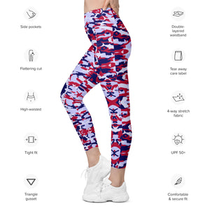 Patriotic Saltwater Camo High-waisted Leggings with pockets