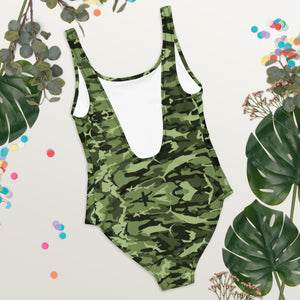 Green Saltwater Camo One-Piece Swimsuit