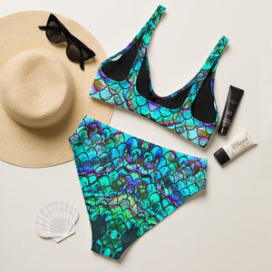 Mermaid Blues Recycled high-waisted bikini XS - 3XL