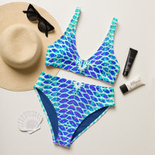 Load image into Gallery viewer, Blue Fish Scale Recycled high-waisted bikini XS - 3XL
