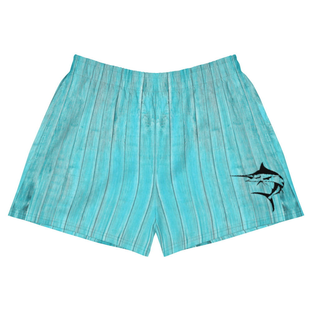 Marlin and Wood Grain Women's Athletic Shorts