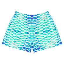Load image into Gallery viewer, Blue Fish Scale Women&#39;s Athletic Short Shorts