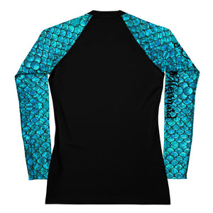 Mermaid Teals Women's Rash Guard