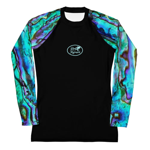 Abalone Print Reel Mermaid Ladie's Rash Guard