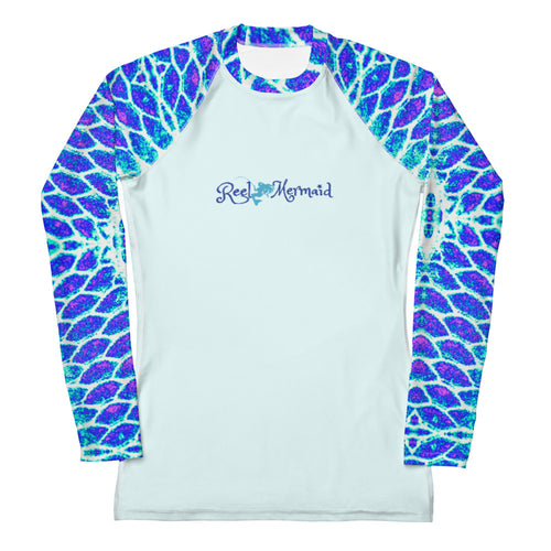 Blue Fish Scale Women's Rash Guard