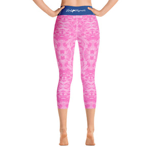Pink Saltwater Camo Yoga Capri Leggings