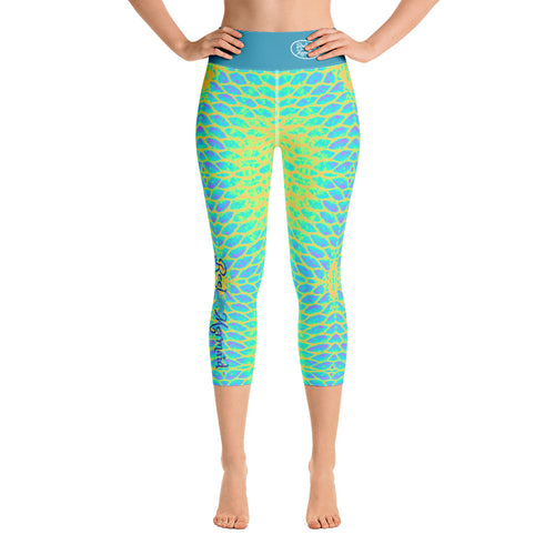 Yellow Tail Reel Mermaid Capri Leggings