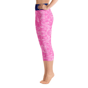 Pink Saltwater Camo Yoga Capri Leggings