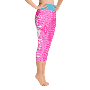 Pink Scale Reel Mermaid Capri Leggings