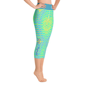 Yellow Tail Reel Mermaid Capri Leggings