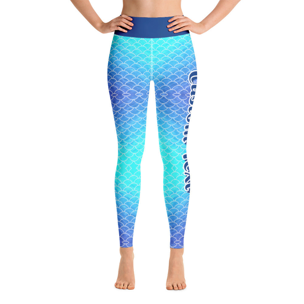 Custom Text Yoga Mermaid Leggings