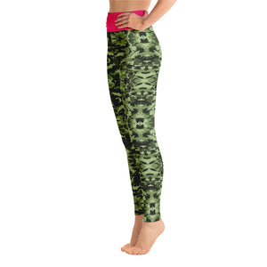 Green Saltwater Camo Yoga Leggings