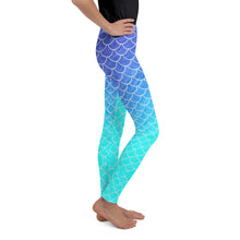 Load image into Gallery viewer, Ombre Mermaid Youth Mermaid Leggings size 8-20
