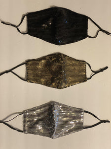 Sequins Mask with Pocket for Filter and adjustable straps - Island Mermaid Tribe