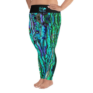 Reel Mermaid Abalone Print Plus Size Leggings