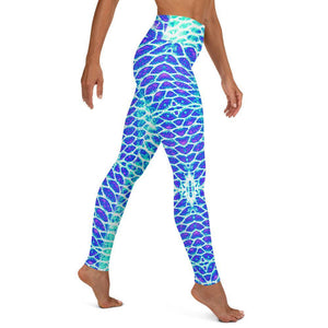 Blue Scale Yoga Leggings - Island Mermaid Tribe