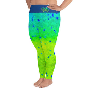 Mahi Print Plus Size Leggings - Island Mermaid Tribe