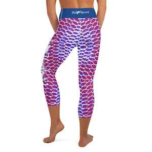 Patriotic Fish Scale Capri Leggings