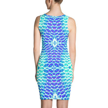 Load image into Gallery viewer, Blue Fish Scale Fitted Dress - Island Mermaid Tribe