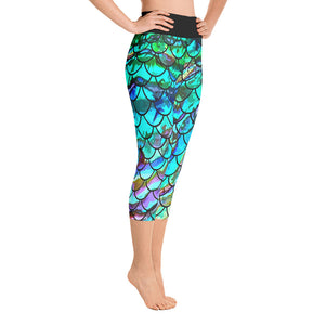 Mermaid Blues Capri Reel Mermaid Leggings
